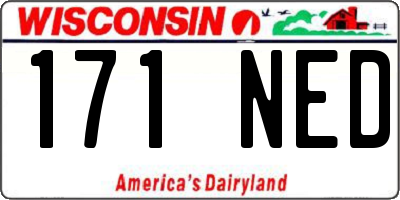 WI license plate 171NED