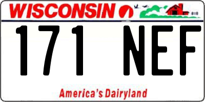 WI license plate 171NEF