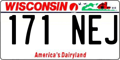 WI license plate 171NEJ