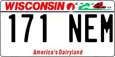 WI license plate 171NEM