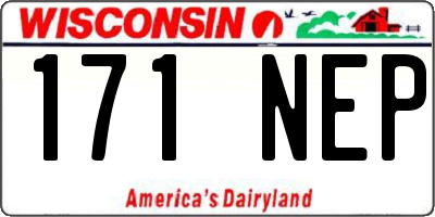 WI license plate 171NEP
