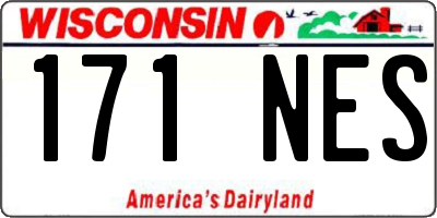WI license plate 171NES