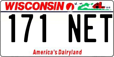 WI license plate 171NET