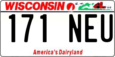 WI license plate 171NEU