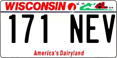 WI license plate 171NEV