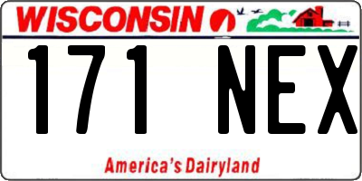 WI license plate 171NEX