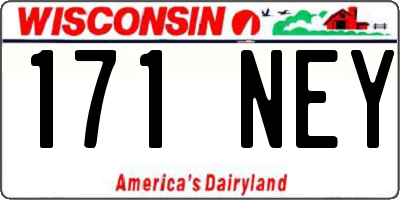 WI license plate 171NEY