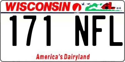 WI license plate 171NFL