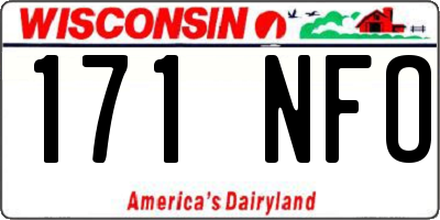WI license plate 171NFO