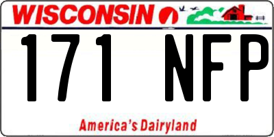 WI license plate 171NFP
