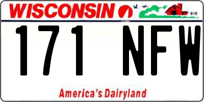 WI license plate 171NFW
