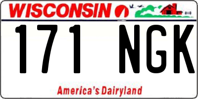 WI license plate 171NGK