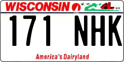 WI license plate 171NHK