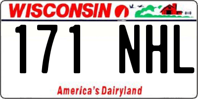 WI license plate 171NHL