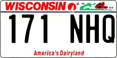 WI license plate 171NHQ