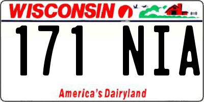 WI license plate 171NIA