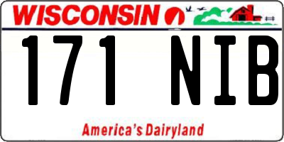 WI license plate 171NIB