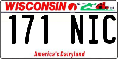 WI license plate 171NIC
