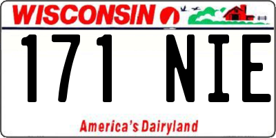 WI license plate 171NIE