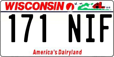 WI license plate 171NIF