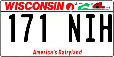 WI license plate 171NIH