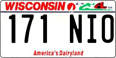 WI license plate 171NIO