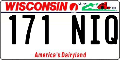 WI license plate 171NIQ