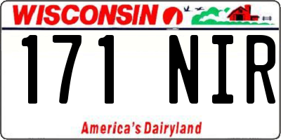 WI license plate 171NIR