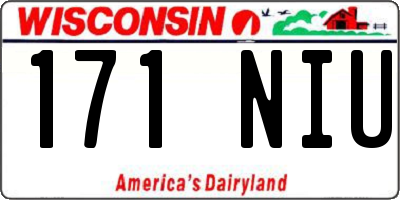 WI license plate 171NIU