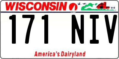 WI license plate 171NIV