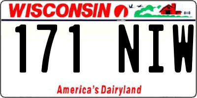 WI license plate 171NIW