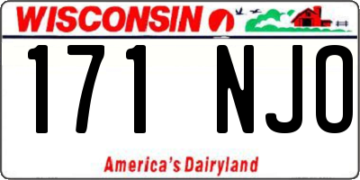 WI license plate 171NJO
