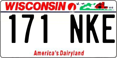 WI license plate 171NKE
