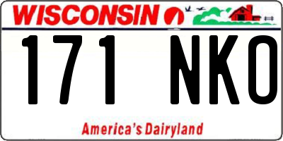 WI license plate 171NKO