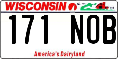 WI license plate 171NOB