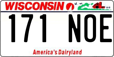 WI license plate 171NOE