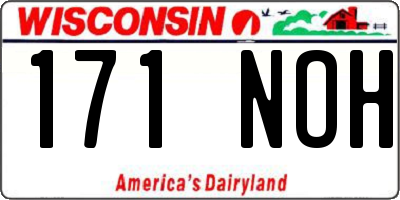 WI license plate 171NOH