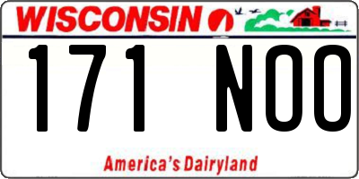 WI license plate 171NOO