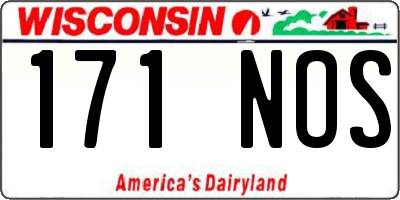 WI license plate 171NOS