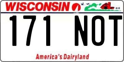 WI license plate 171NOT