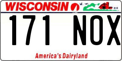 WI license plate 171NOX