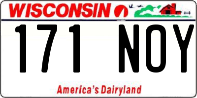 WI license plate 171NOY