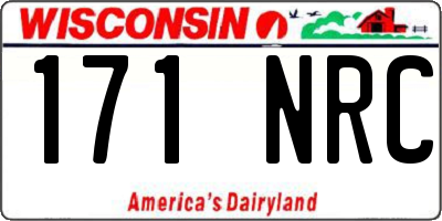 WI license plate 171NRC