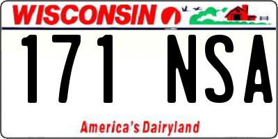 WI license plate 171NSA