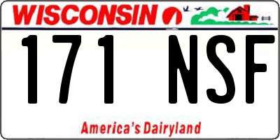 WI license plate 171NSF