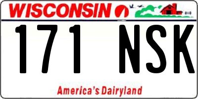 WI license plate 171NSK