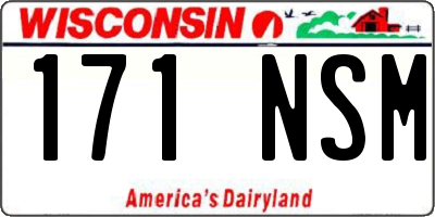 WI license plate 171NSM