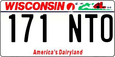 WI license plate 171NTO