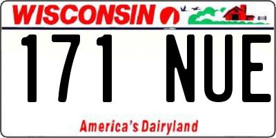 WI license plate 171NUE