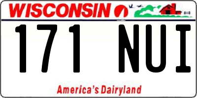 WI license plate 171NUI